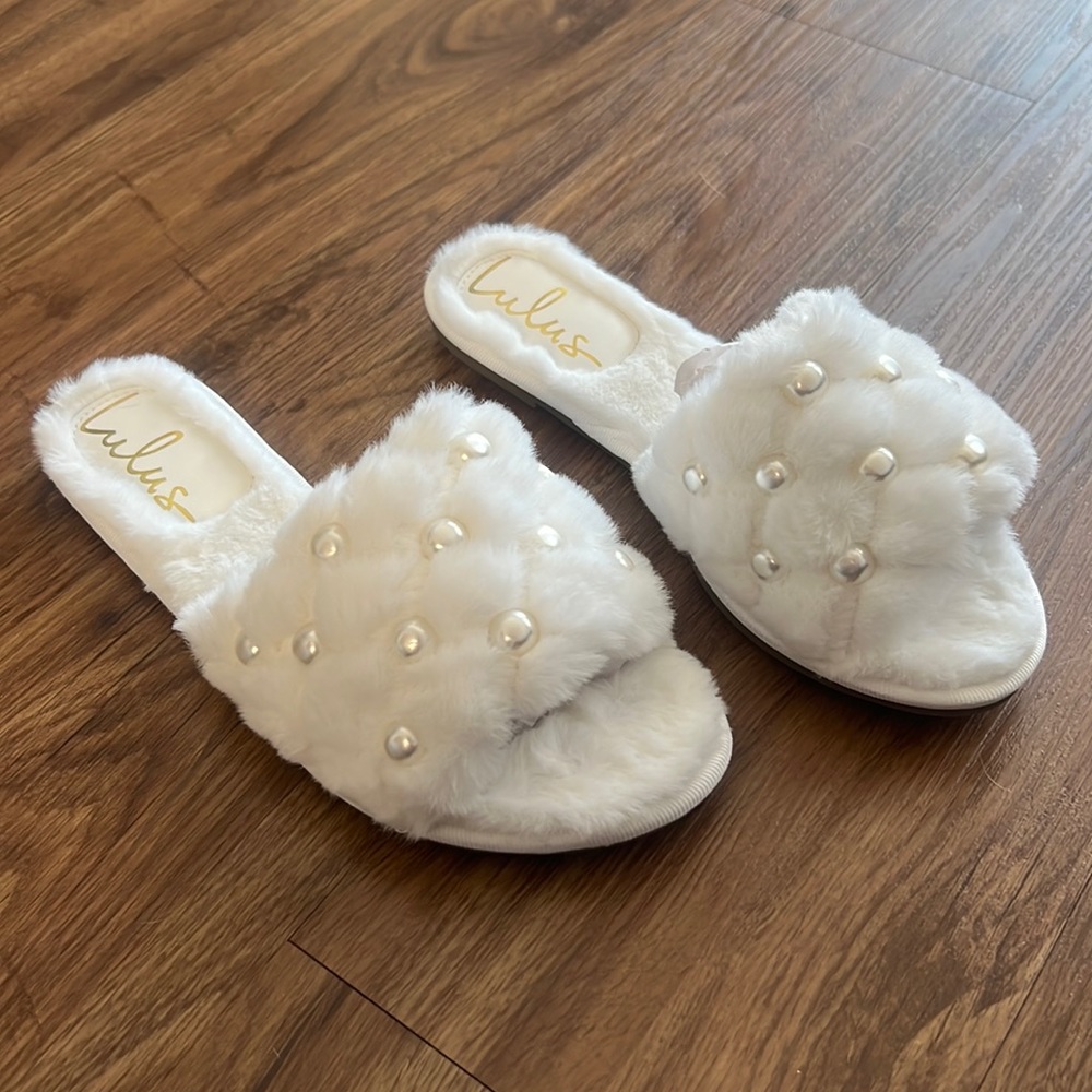 Lulus bridal slippers